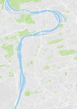 Prague colored vector map Stock Illustration