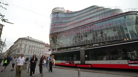 Prague , Czech republic ,01 01 2026 : tram and public transportation 库存影片 283692662