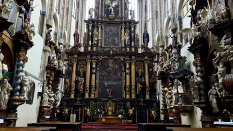 Prague, Czech Republic – April 15, 2026: Church of Virgin Mary of Snow Video stock 341344580
