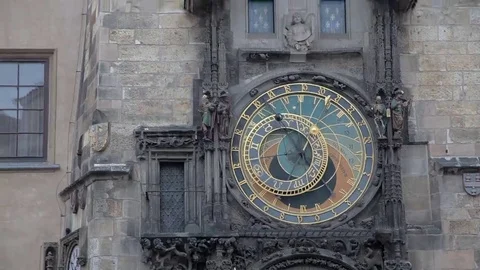 Prague (Czech Republic). Astronomical Clock Orloj Stock Footage 69235641