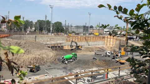 Prague, Czech Republic, August 6, 2026  selective focus on heavy machinery .. Stock Footage 344802062