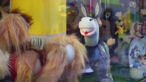 PRAGUE, CZECH REPUBLIC - DECEMBER 3, 2016. Moving puppets on the strings in a Stock Footage 70533677