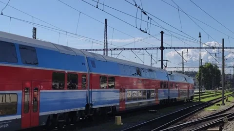 Prague, Czech Republic - July 22, 2026: Cinematic 4K video of a passenger train 库存影片 340264784