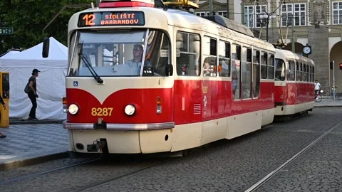 PRAGUE, CZECH REPUBLIC - JULY 3th 2025: City Center Life and Architecture Stock Footage 329530160
