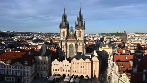 PRAGUE, CZECH REPUBLIC - JULY 3th 2025: City Center Life and Architecture Stock Footage 329530569