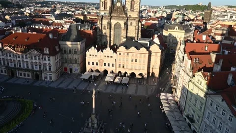 PRAGUE, CZECH REPUBLIC - JULY 3th 2025: City Center Life and Architecture Stock Footage 329530631