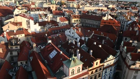 PRAGUE, CZECH REPUBLIC - JULY 3th 2025: City Center Life and Architecture Stock Footage 329530813