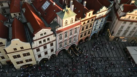 PRAGUE, CZECH REPUBLIC - JULY 3th 2025: City Center Life and Architecture Stock Footage 329530935
