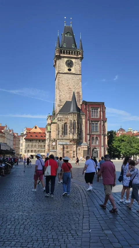 Prague, Czech Republic - June 22, 2026: Astronomical Clock at Old Town Vertical Stock-Footage 337414636