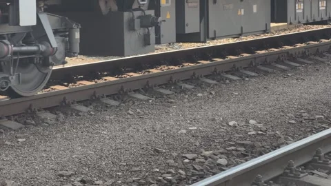Prague, Czech Republic - March 18, 2026: Moving Train Undercarriage and Wheels Vídeo Stock 331069373