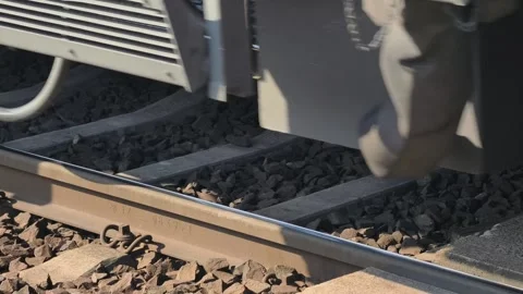 Prague, Czech Republic - March 18, 2026: Moving Train Undercarriage and Wheels Vídeos de archivo 331069653