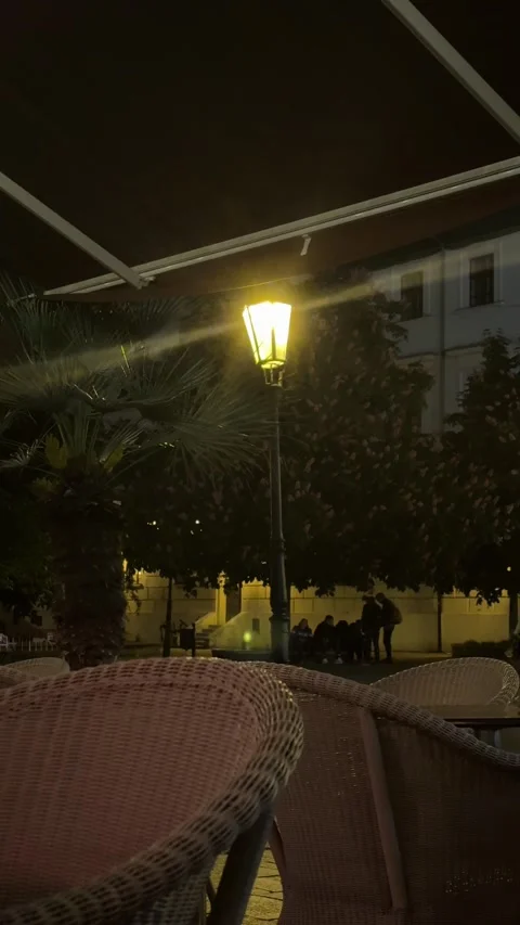 Prague, Czech Republic - May 11, 2026 - a night street scene from an outdoor Stock Footage 334951380