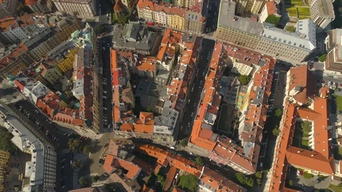 PRAGUE, CZECH REPUBLIC - MAY, 2019: Aerial pamorama drone view of the city Stock Footage 112981930