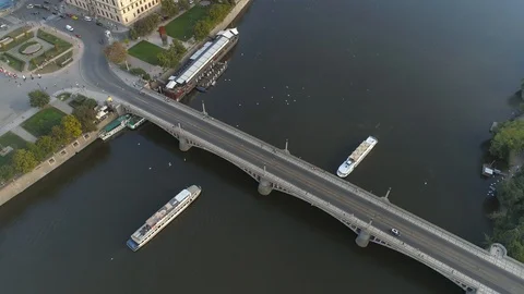 PRAGUE, CZECH REPUBLIC - MAY, 2019: Aerial pamorama drone view of the city Stock Footage 112984789