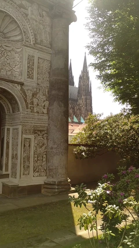 Prague, Czech republic - May 9, 2024: Royal garden of Prague Castle Stock Footage 275038582