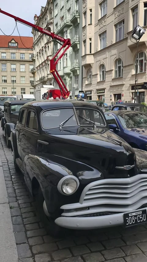 PRAGUE, CZECH REPUBLIC – SEPTEMBER 1, 2026: Film Set in Old Town Vertical 4K Stock Footage 344331795