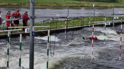 Prague, Czech Republic – September 10, 2026: Swift Water Rescue Training 库存影片 345162941