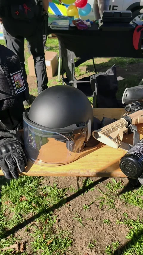 Prague, Czech Republic – September 26, 2026: Police tactical equipment Stock Footage 346536673