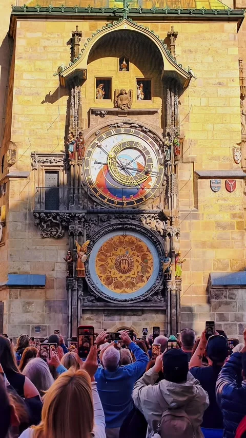 Prague, Czech Republic – September 29, 2026:Prague Astronomical Clock Vertical Stock Footage 346704610