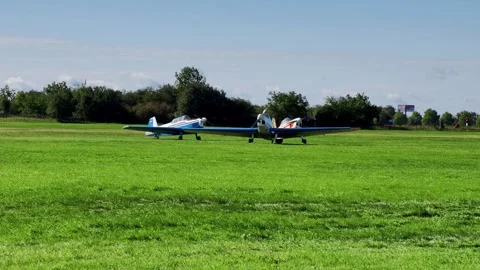 Prague, Czech Republic – September 5, 2026: Aircraft Taxiing Across Airfield 4K Stock Footage 345059473
