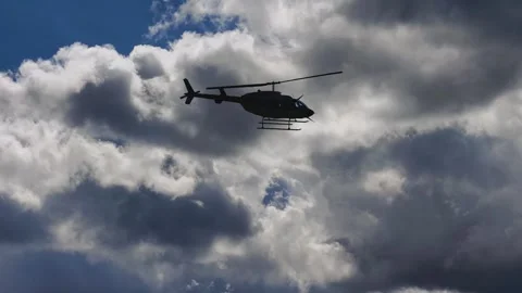 Prague, Czech Republic – September 5, 2026: Helicopter Flying Above Airfield Stock Footage 345064309