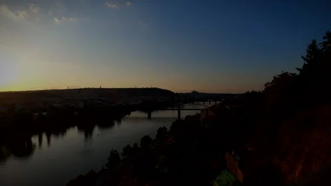 Prague day-night time lapse video Czech Republic Europe Stock Footage 282250075