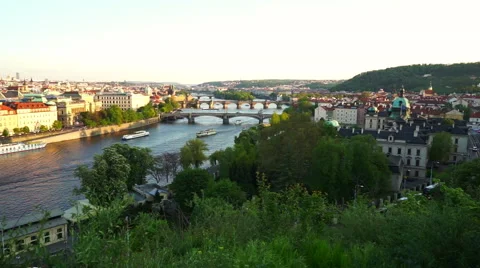 Prague in the evening light Stock Footage 63382017
