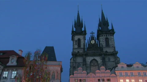 Prague Gothic cathedral Stock-Footage 668536