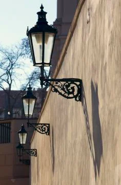 Prague historical lantern Stock Photos