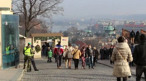 Prague increased security measures Video stock 58652805