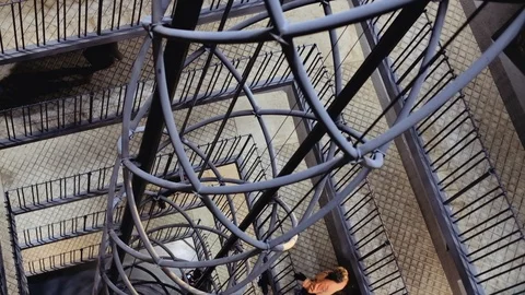 Prague -  Interior of Old Town Hall with people and elevator. 4K resolution Stock Footage 101060103