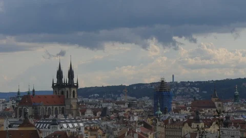 Prague magic hour timelapse 4k 스톡 동영상 98749867