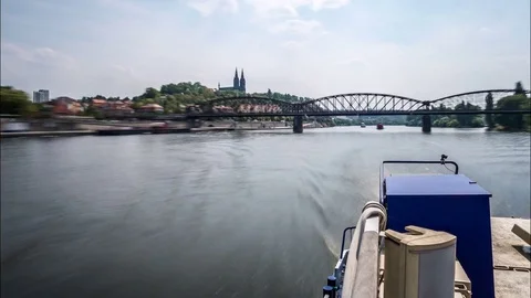 Prague Moldova River Time Lapse Stock Footage 70562614