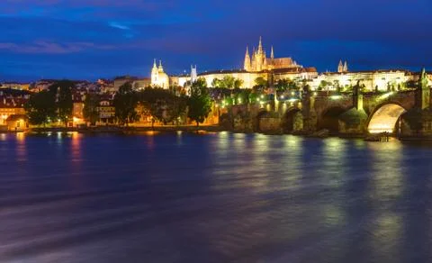 Prague at night Stock Photos