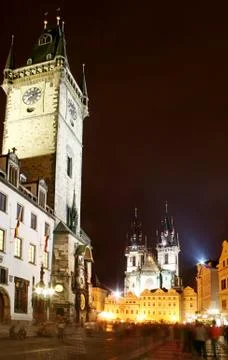 Prague at night Stock Photos