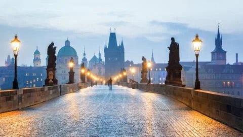 Prague at Night Stock Photos