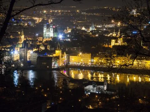 Prague in the night Foto stock