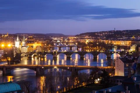 Prague at night Stock Photos