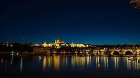 Prague at night 写真素材