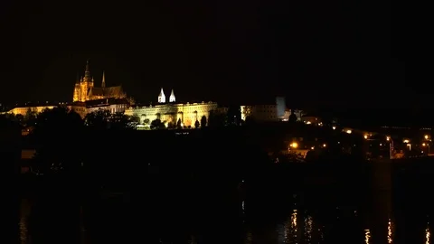 Prague night view of the city Stock-Footage 91549225