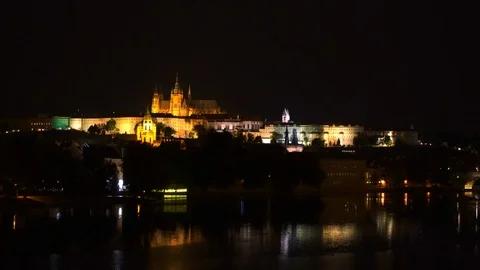 Prague night view of the city 스톡 동영상 91549963