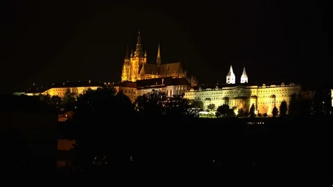 Prague night view of the city 스톡 동영상 91553018