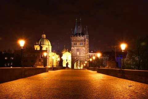 Prague night view Foto stock