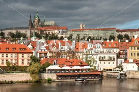 Prague old town, Cech Republic. Praha Castle with churches, chapels and towers Stock Photos