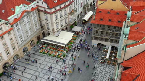 Prague, old town square, czech republic, timelapse, zoom in, 4k Stock Footage 58668702