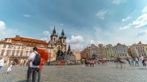 Prague Old Town Square / Time Lapse Video 4K Video stock 95212328