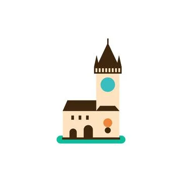 Prague, Orloj. Vector illustration Stock Illustration