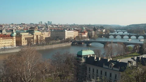 Prague panorama Stock Footage 105919019