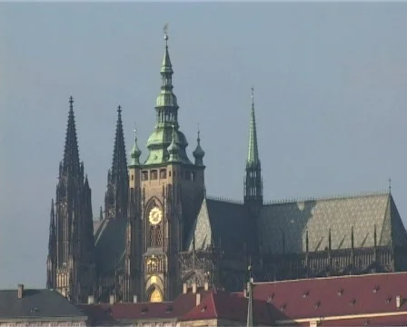 Prague panorama in winter Stock Footage 326298