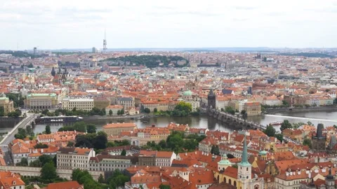 Prague Panoramic View, Czech Republic, Time Lapse 库存影片 252006350